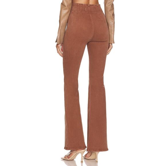Free People Jayde High Rise Flare Pant in Mesa Rust Brown | Size 31 - Picture 6 of 8